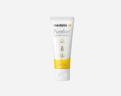 Zwei Tuben Medela Bio-Brustwarzencreme, eine 40g und eine 7g.